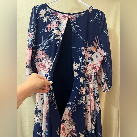 Yumi Kim Anthropology Blue and Pink Maxi Gown Bishop Sleeves Size Medium NWT - Picture 12 of 12